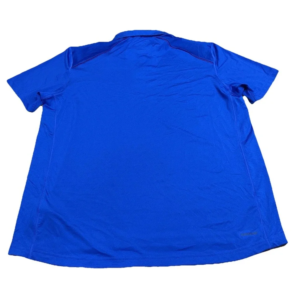 NWT Adidas Aeroready Royal Blue Button Up Polo Shirt Drake Basketball Men's XL‎
